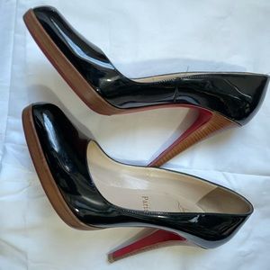 Christian Louboutins Bianca size 40 with Wooden accent